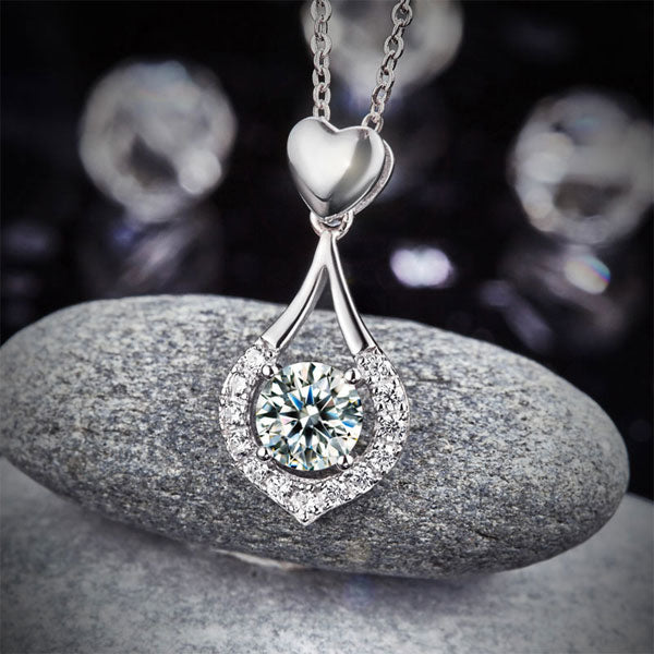 Heart Tear Drop Pendant Necklace4