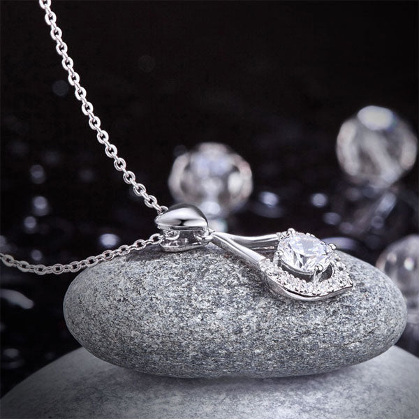 Heart Tear Drop Pendant Necklace5